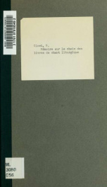 Mémoire sur le choix des livres de chant liturgique_cover