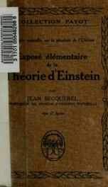 Exposé élémentaire de la théorie d'Einstein et de sa généralisation. Suivi d'un appendice a l'usage des mathématiciens_cover