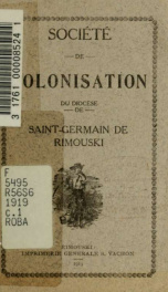 Société de colonisation du Diocèce de Saint-Germain de Rimouski_cover