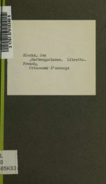 Princesse d'Auberge; opéra en trois actes et quatre tableaux. Poème flamand de Nestor de Tière. Paroles françaises de Gustave Lagye_cover
