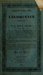 Chefs-d'oeuvre de l'éloquence française et de la tribune anglais : extraits d'Aguesseau ... et al., avec des notices historiques ... tirés de Alembert ... [et al.] 1_cover