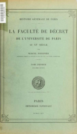 La Faculté de décret de l'Université de Paris au 15e siècle 1, pt. 2_cover