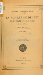 La Faculté de décret de l'Université de Paris au 15e siècle 3_cover