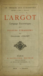 L'argot : langage excentrique des peuples étrangers_cover