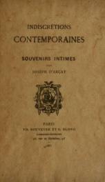 Indiscretions contemporaines : souvenirs intimes_cover