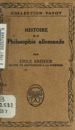 Histoire de la philosophie allemande_cover