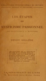 Les étapes du mysticisme passionnel, de Saint-Preux a Manfred_cover