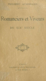 Romanciers et viveurs du XIXe siècle_cover