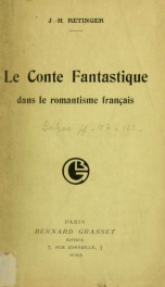 Le conte fantastique dans le romantisme français_cover