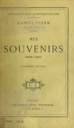 Mes souvenirs, 1806-1833_cover