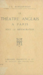 Le théâtre anglais à Paris sous la restauration_cover