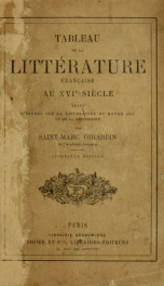 Tableau de la littérature française au XVIe siècle : suivi d'études sur la littérature du Moyen Âge et de la Renaissance_cover