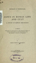 Janus in Roman life and cult, a study in Roman religions_cover