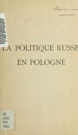 La politique russ en Pologne_cover