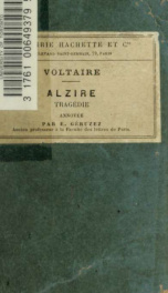 Alzire, tragédie;_cover