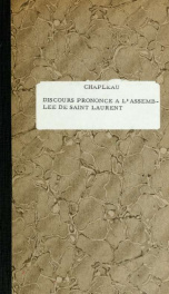 Discours de L'Hon. J.A. Chapleau prononcé à l'assemblée de Saint-Laurent, comté de Jacques-Cartier, le 6 septembre 1883_cover