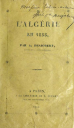 L'Algérie en 1838_cover