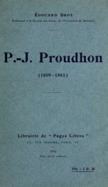 P.-J. Proudhon (1809-1865)_cover