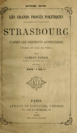 Strasbourg d'après les documents authentiques_cover