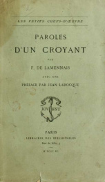 Paroles d'un croyant_cover