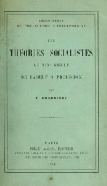 Les théories socialistes au XIXe siècle de Babeuf à Proudhon_cover