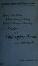 Études sur la philosophie morale, au XIXe siècle : leçons professées à l'École des hautes études sociales_cover