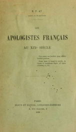 Les apologistes français au xixe siècle_cover