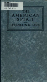 The American spirit; addresses in war-time_cover