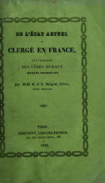 De l'etat actuel du clergé en France : et en particulier des curés ruraux appelés desservans_cover