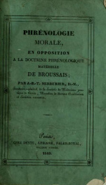 Phrénologie morale, en opposition à la doctrine phrénologique matérielle de Broussais_cover