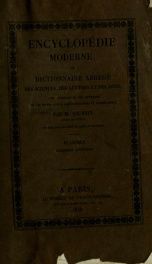 Encyclopédie moderne. ou, Dictionnaire abrégé des sciences, des lettres et des arts ... 1_cover