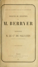 Discours de réception de M. Berryer : Réponse de M. de Salvandy_cover