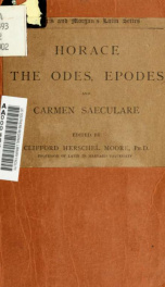 Horace; the Odes, Epodes and Carmen saeculare_cover