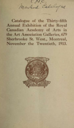 Annual Exhibition Catalogue of the Royal Canadian Academy of Arts, 1913_cover