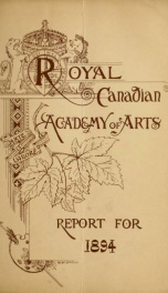 Annual Exhibition Catalogue of the Royal Canadian Academy of Arts, 1895_cover