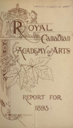 Annual Exhibition Catalogue of the Royal Canadian Academy of Arts, 1894_cover