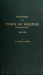 History of the town of Weston, Massachusetts, 1630-1890_cover