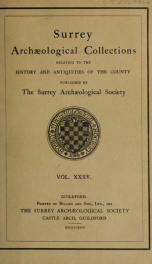 Surrey archaeological collections 35_cover