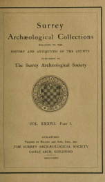 Surrey archaeological collections 37, p1_cover