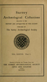 Surrey archaeological collections 38, p1_cover