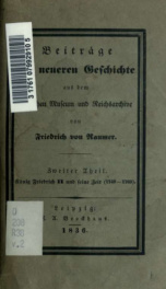 Beitrage zur neueren Geschichte aus dem Britischen Museum und Reichsarchive 2_cover