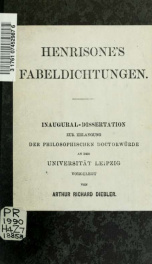 Henrisone's Fabeldichtungen_cover