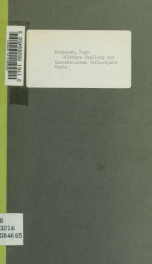 Diltheys Stellung zur theoretischen Philosophie Kants_cover