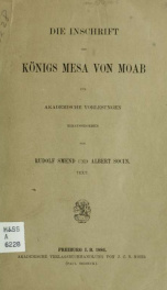 Die Inschrift des Königs Mesa von Moab, für akademische Vorlesungen_cover