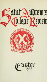St Andrew's College Review, Easter 1922_cover