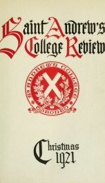 St Andrew's College Review, Christmas 1921_cover