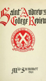 St Andrew's College Review, Mid summer 1921_cover