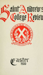 St Andrew's College Review, Easter 1920_cover