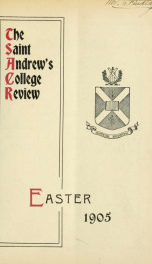 St Andrew's College Review, Easter 1905_cover