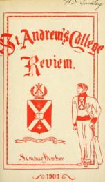 St Andrew's College Review, Summer 1903 3(3)_cover